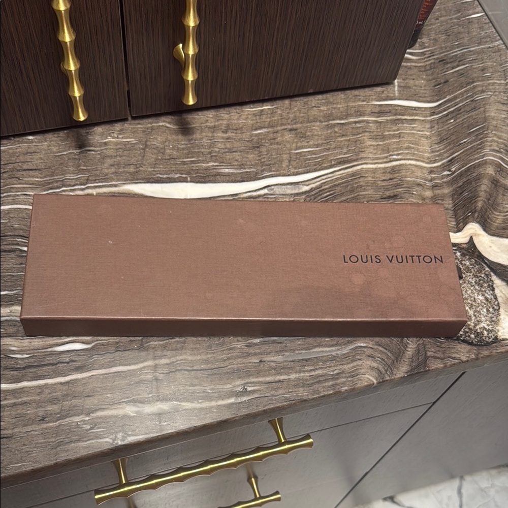 Louis Vuitton Sarf/Tie Slide Brown Box